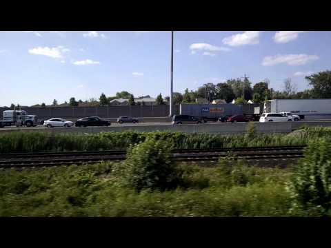 401 traffic as seen from the train