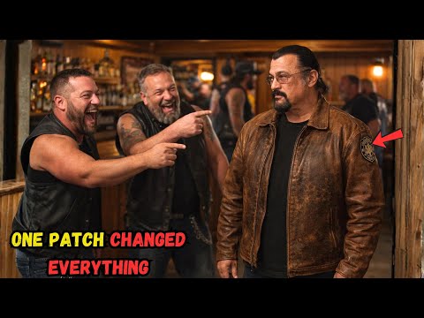 BIKERS LAUGHED AT STEVEN SEAGAL’S JACKET — THEN SAW THE PATCH THAT FROZE THEM...