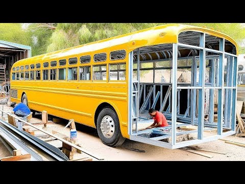  Man Turns Old School Bus intoAmazing Mobile HomeFull Build by@lifeanywhere