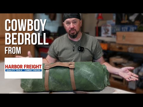 Making a Cowboy Bedroll with a Waxed Canvas Tarp from Harbor Freight