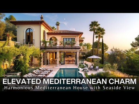 Harmonious Elevated Mediterranean House With Wooden Patio, Pergola Charm & Beautiful Seaside View