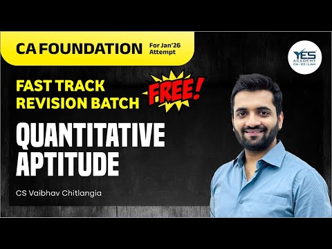 CA Foundation Quantitative Aptitude | FREE FastTrack Dispersion | CS Vaibhav  Chitlangia
