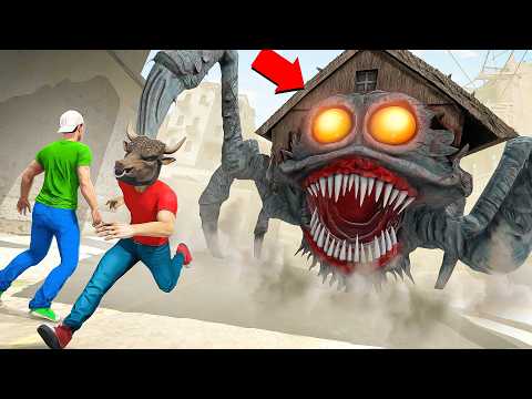 МОНСТР ДОМ ПАУК ОХОТИТСЯ НА НАС В ГТА 5