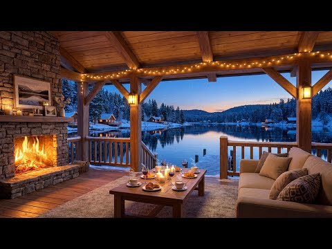 Snowy Evening Café ❄️ Soft Piano & Fireplace for Deep Focus and Calm