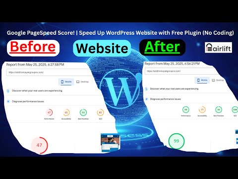 🔥 47 to 99+ Google PageSpeed Score! | Speed Up WordPress Website with Free Plugin (No Coding)