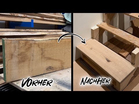 Treppe aus Eiche Massivholz selber bauen! So werden die Stufen hergerstellt!
