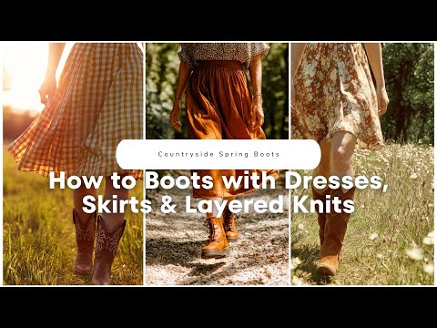 🌾 How to Pair Countryside Spring Boots with Dresses, Skirts & Layered Knits! 🎀