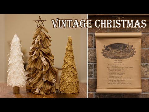 Vintage Farmhouse Christmas DIYs | Primitive Dollar Tree Affordable Cheap Holiday Decor on a Budget