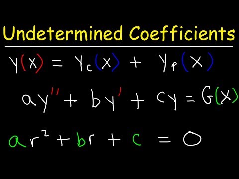 Method of Undetermined Coefficients - Nonhomogeneous 2nd Order Differential Equations