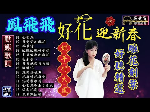 鳳飛飛🌺好花迎新春💥【雕花刻葉】🧧好聽精選💕[動態歌詞] Lyrics [高音質]金盞花,可愛的玫瑰花,楓葉情,玫瑰玫瑰我愛你,夏日假期玫瑰花,夜來香,片片楓葉片片情,蝴蝶花,花開接佳期