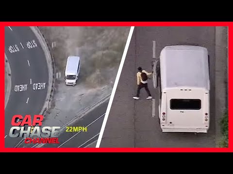 Full Police Chase: Stolen children's hospital van goes off road, tears across LA | Car Chase Channel