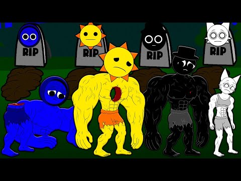 MUSCLE SPRUNKI R.I.P SAD STORY! MR SUN BLACK JEVIN WENDA INCREDIBOX SPRUNKI Cartoon Animation