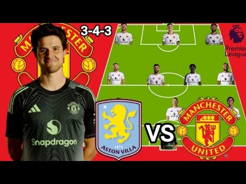 Casemiro OUT ❌~ Aston Villa Vs Man  United Potential 3-4-3 Line up in EPL MatchWeek 17 Season 25/26