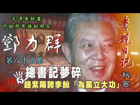 禁忌史話：李銳日記秘密85｜鄧力群總書記夢碎·趙紫陽誇李銳為黨「立大功」