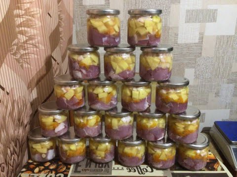 Вкуснейший картофель с мясом в автоклаве.