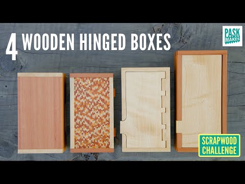 4 Wooden Hinged Boxes Pt2 - Scrapwood Challenge ep42