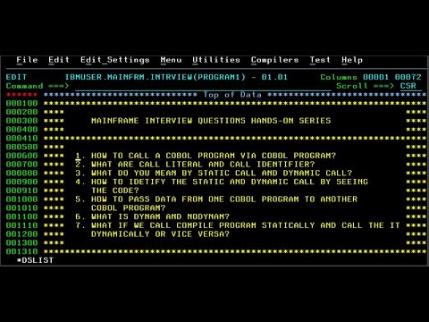 COBOL Practical 3: Static Call and Dynamic Call in COBOL and Concepts