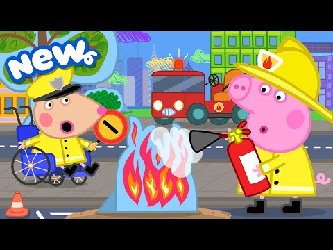 Peppa Pig Tales 🔥 Peppa's Becomes a FIREFIGHTER 🏥 Peppa’s Mini Town 🏙️ BRAND NEW Peppa Pig Episodes