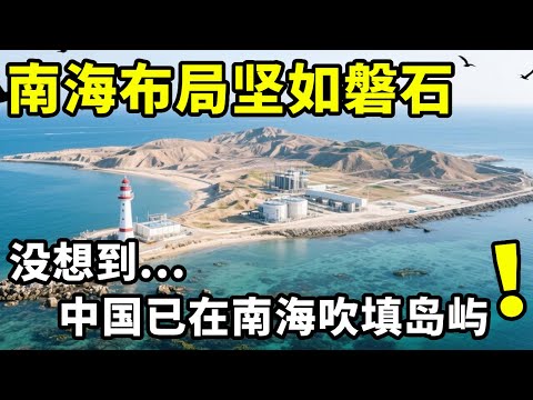 南海布局坚如磐石，不知不觉，中国已经在南海吹填了这么多岛屿 #地理知识 #三维地理世界 #通过地图看世界 #南海 #岛礁