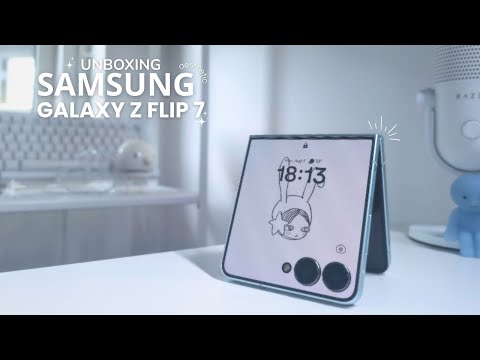 Samsung Galaxy Z Flip 7 Aesthetic Unboxing & Setup ☁️ - first impression