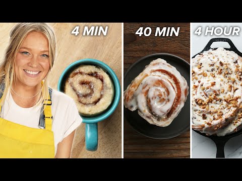 4-Min Vs. 40-Min Vs. 4 Hour Cinnamon Rolls • Tasty