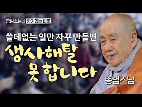 쓸때없는 일만 자꾸 만들면 생사해탈 못 합니다 [종범스님의 향기로운 법문] #종범스님 #큰스님법문#종범스님