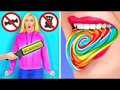 SNACKS INS KLASSENZIMMER SCHMUGGELT! || geniale Tricks mit Essen und coole Hacks auf 123 GO! Serie