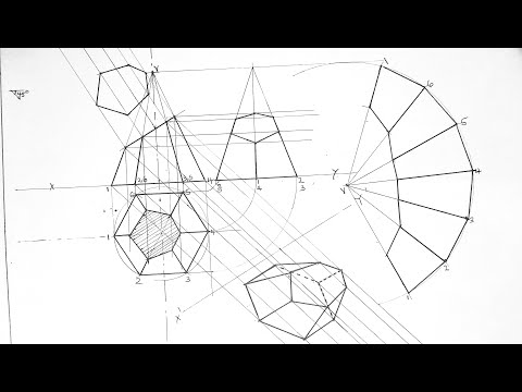 Surface Development of a truncated Hexagonal pyramid Example 5