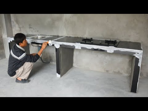 Construction & Installation Kitchen Table Concrete Super Load-Bearing With Ceramic Tiles