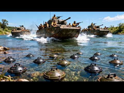 Arrogant Japanese troops crossed the river, but underwater mines planted by an expert killed them.