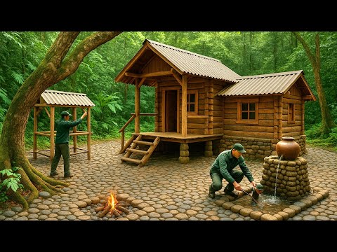 3 years of gardening, building wooden houses, digging ponds in the forest