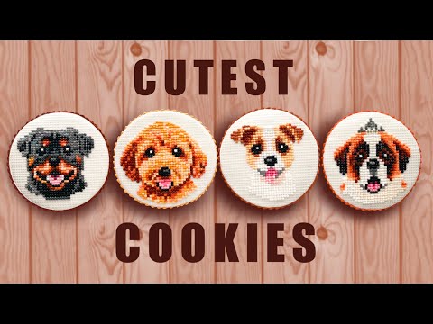Cross-stitch cookies. Cute doggies 🐾