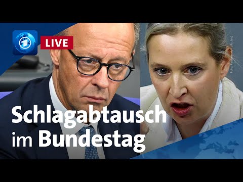 Bundestag: Weidel und Merz in der Generaldebatte (LIVE)