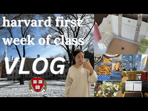 UNI VLOG 📚 harvard first week of class, study with me, morning grwm, productive days in my life ❄️