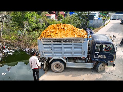 Nicely New Activity!! Landfill Delete Deep Ground by Skills Dozer D20P Pushing Soil Into Flooded