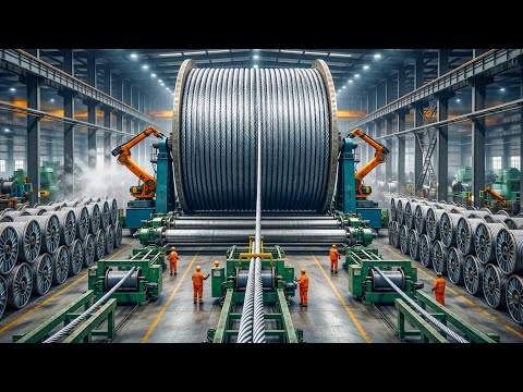 Inside the HEAVY-DUTY Steel Cable Factory – How Giant Wire Ropes Are Made (Full Process)