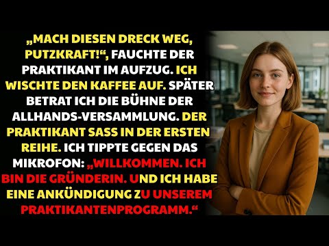 Die Gründerin Gab Sich Als Putzkraft Aus, Um Einen Arroganten Praktikanten Zu Entlarven | Büro-Rache