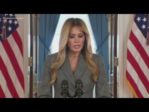 Melania Trump makes speech denying ties to Epstein