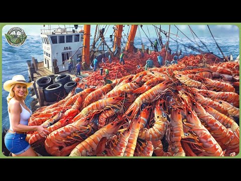 How Million Tons of Shrimp Are Processed – Massive Shrimp Catching & Processing
