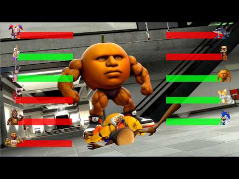 ITALIAN BRAINROT VS SONIC FNAF SOTM UCN Animatronics vs POPPY  4 With HEALTHBARS Fight COMPILATION