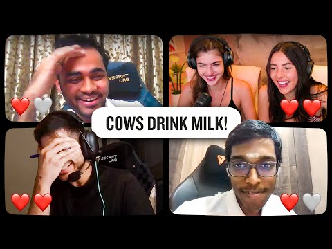 "No Arjun, cows GIVE milk" -  Hilarious Trivia w/ Botez Sisters, Pragg, Vidit and Arjun
