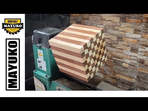 DOUBLE STRIPE VASE, woodturning