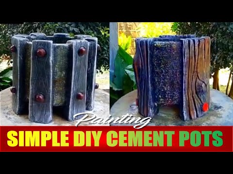 SIMPLE DIY CONCRETE POTS | PAINTING | VASOS DE CONCRETO SIMPLES E FÁCEIS DE FAZER VOCÊ MESMO