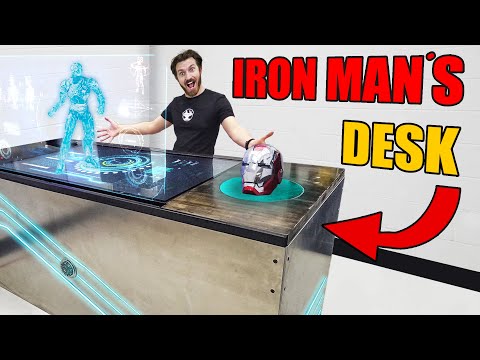We made a REAL HOLOGRAM Desk like Tony Stark's!