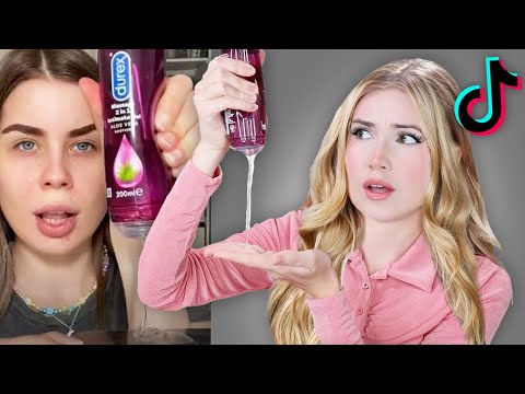 trying questionable makeup products I saw on TikTok *lube as primer?*