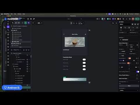 Live Building in FlutterFlow: Customizable Share Screen for a Coffee App