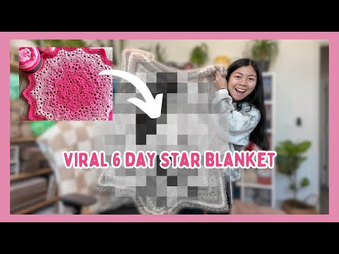 Crocheting the Viral 6 Day Star Blanket (time tracking + thoughts) ⭐️🧶 Surprising End Result!
