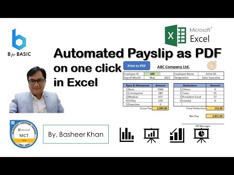 Automate payslip in PDF on one click in Excel