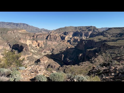 Black Canyon Butte to Salt River outlook with a mini dachshund