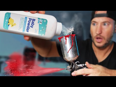 INSANE RESULTS Mixing Baby Powder and Paint Trick!